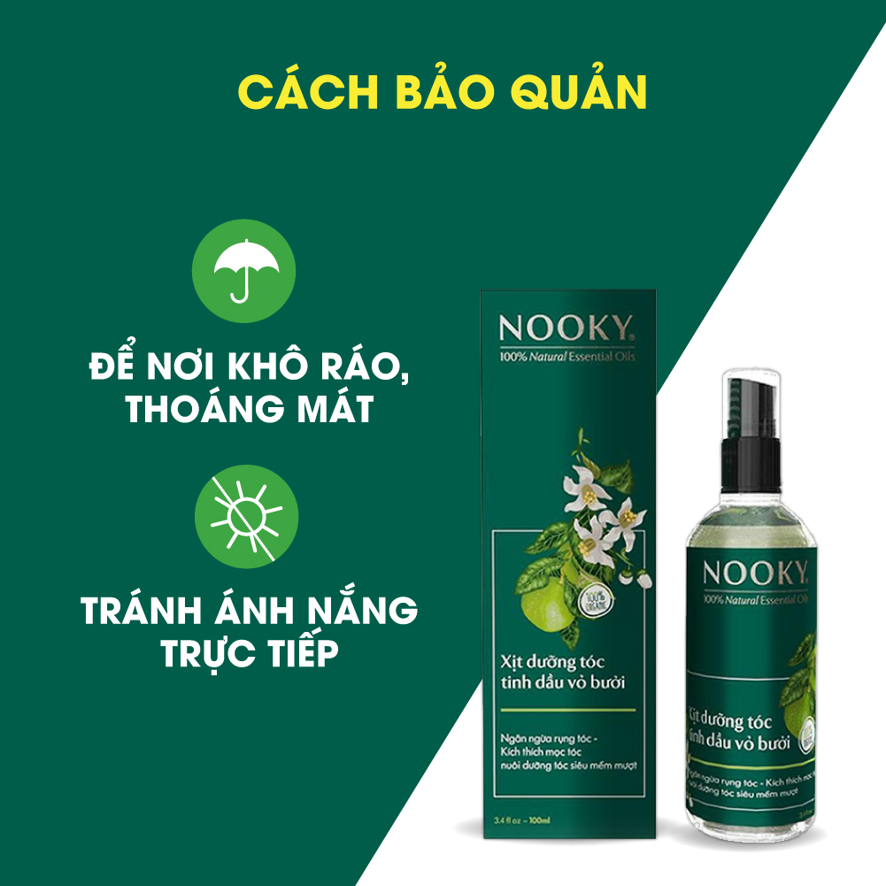 [300ml] Bộ 3 chai xịt tóc tinh dầu bưởi Nooky | Chai 100ml