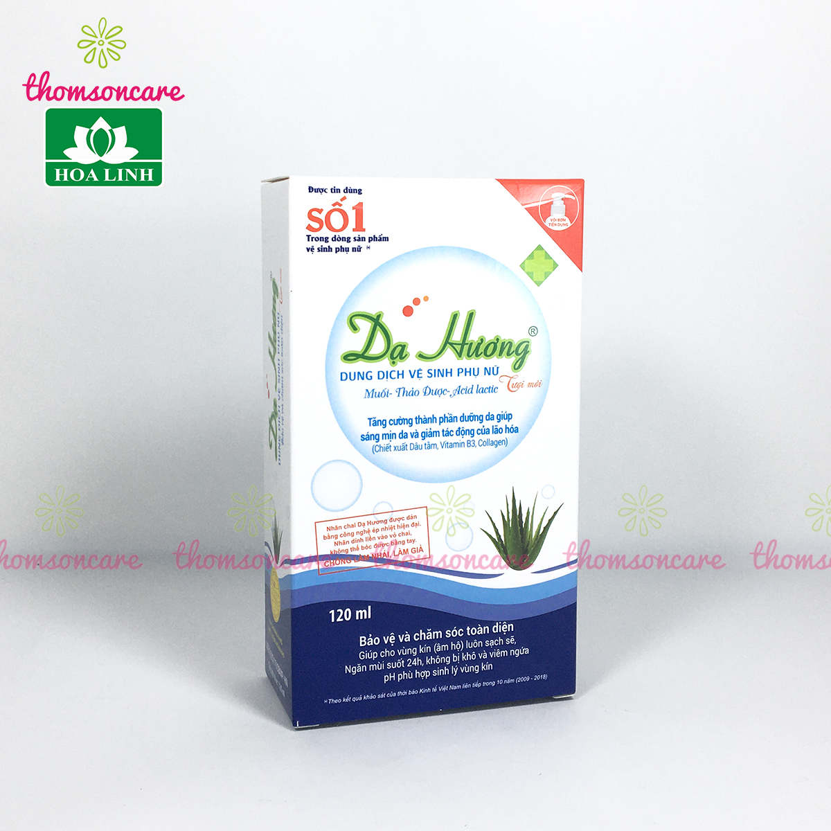 Dạ hương chai 120ml có vòi tiện dụng - Dung dịch vệ sinh phụ nữ, nước rửaa phụ khoa hàng ngày của Hoa Linh