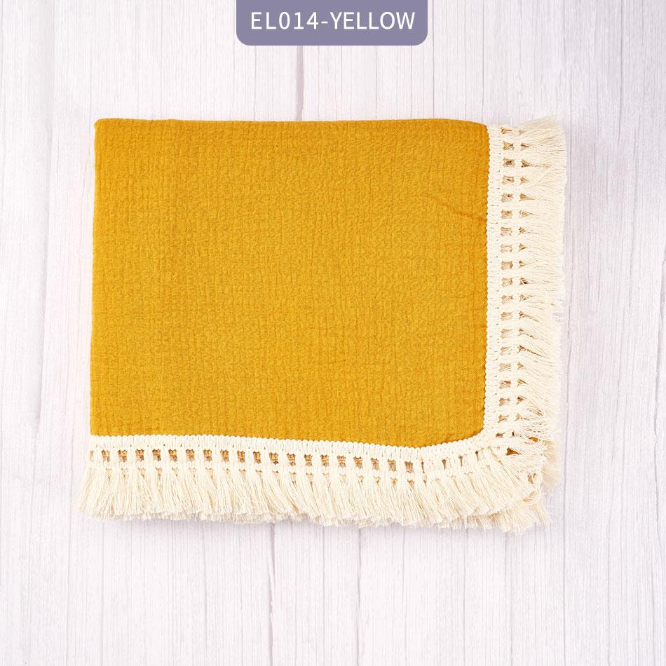 Happyflute 2 Lớp Thân Thiện Với Làn Da Muslin Đầm 100% Cotton Màu Trơn Viền Ren 2 Chăn Lưới Cho Bé