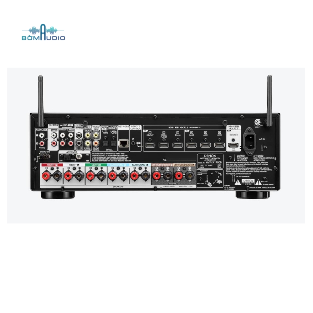 Amply đa kênh DENON AVR1700H/Hàng chính hãng NEW 100%/Bảo hành 12 tháng