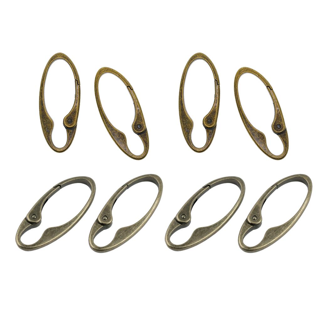 4pcs Oval Snap Hook Carabiner D- Key Chain Clip Keychain Hiking Camp