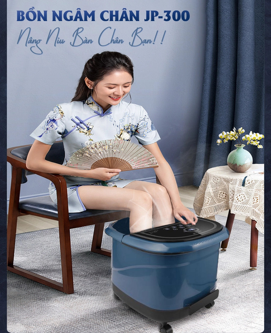 Bồn ngâm chân OKACHI JP-300 dòng cao cấp massage chân 7 bi lăn