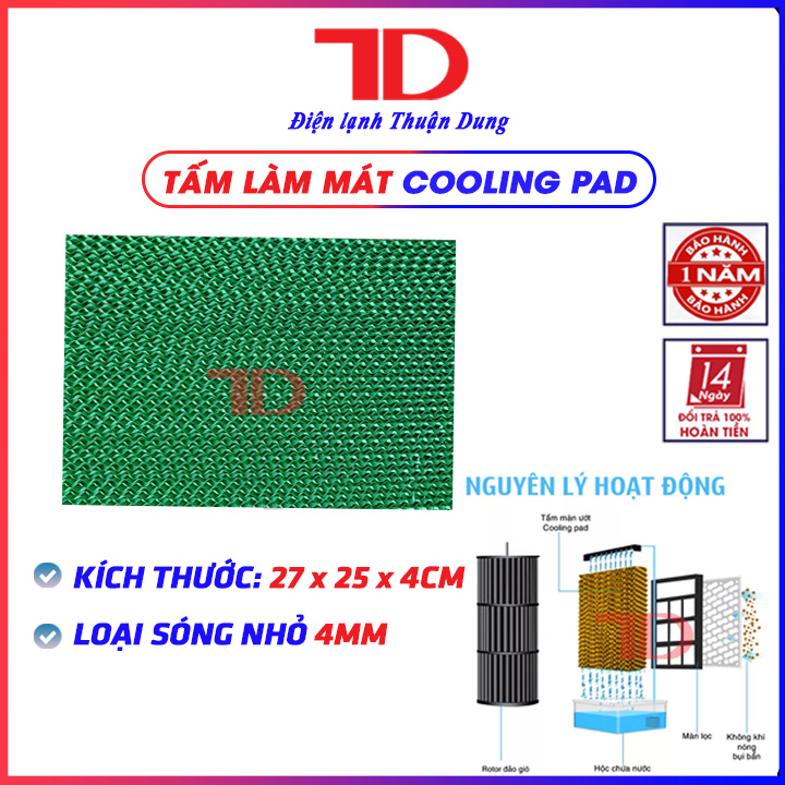 Tấm làm mát cooling pad tự chọn (loại sóng nhỏ 4mm), Điện lạnh Thuận Dung