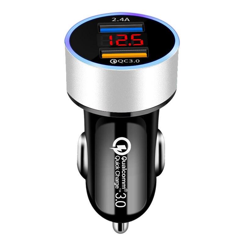 Tẩu Sạc Điện Thoại 2 Cổng USB QC 3.0 Chất Lượng Cao Cho Xe Hơi