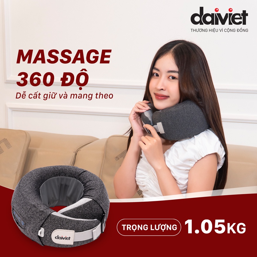 Máy Massage Cổ Đại Việt (BH 12 THÁNG) Con Lăn Cao Cấp Trị Liệu Giảm Đau Mỏi Cổ Vai Gáy DVMG-00001