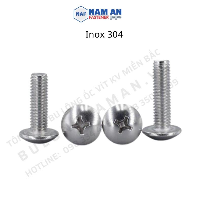 50 con Vít đầu dù Inox 304 M6, Vít bake đầu dù inox 304 M6x15, M6x20, vít bulong chỏm cầu