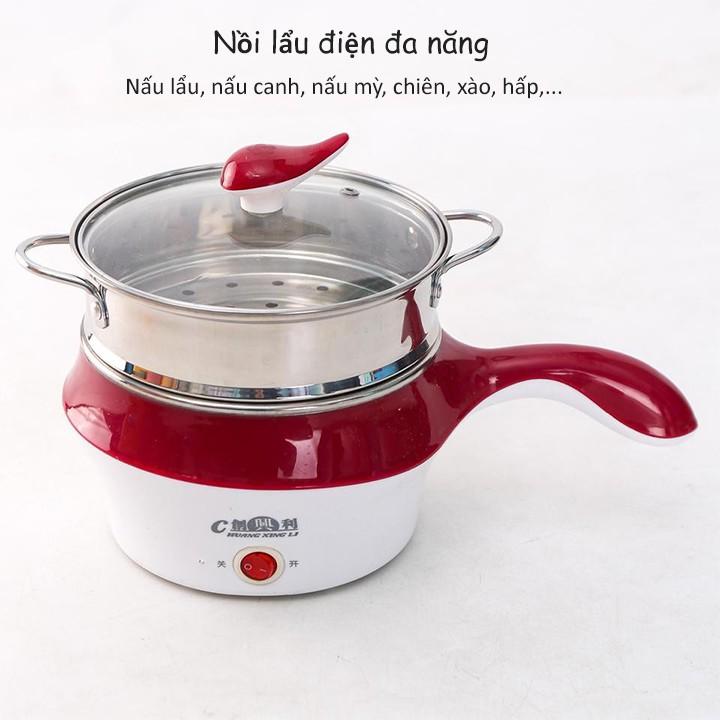 Nồi lẩu mini có tay cầm tặng kèm xửng hấp inox đa năng br00452