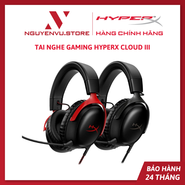 Tai nghe Gaming HyperX Cloud III (Black/Black Red) - Hàng chính hãng