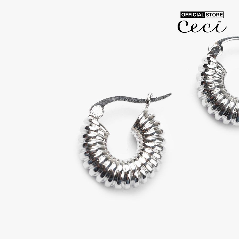 CECI - Khuyên tai nữ tròn bản to thiết kế nhiều vòng độc đáo CC1-01000046-03