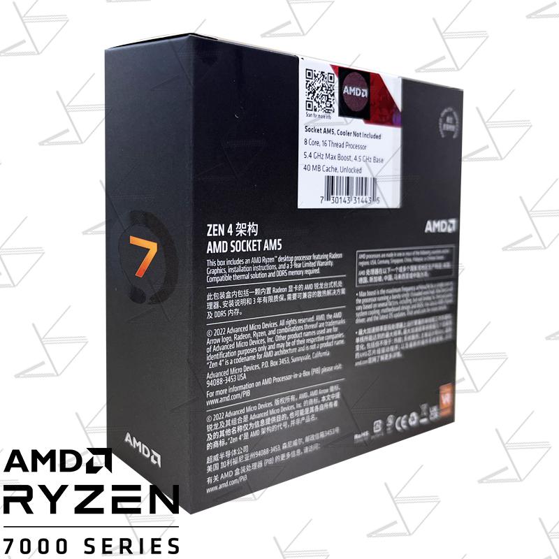 Mới AMD Ryzen 7 7700X R7 7700X HỘP 100-000000591 4.5GHz 8 Nhân 16 Luồng Processo 5nm Zen 4 Ổ Cắm 105W AM5 LGA1718 Không Quạt