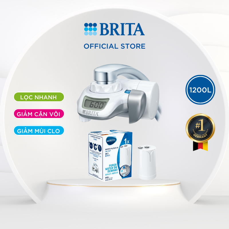 Combo Thiết bị lọc nước tại vòi BRITA ON TAP kèm 1 Lõi lọc BRITA ON TAP HF (Hollow Fibre) - Thương hiệu số 1 tại Đức