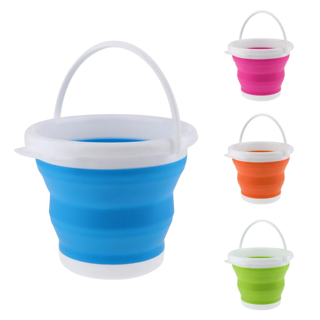 Folding Collapsible Silicone Bucket Outdoor Barrel Handwashing Basin 3L B