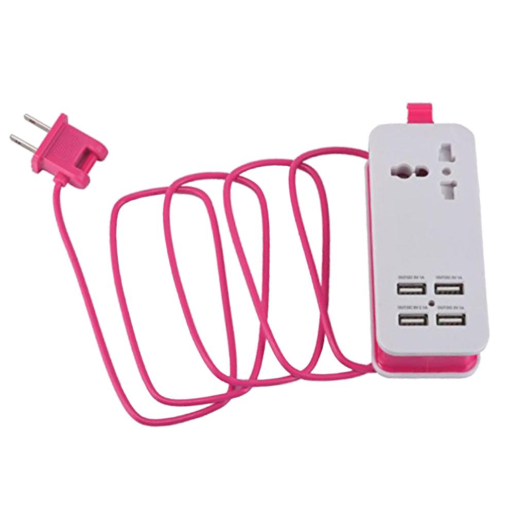 Mini USB Power Strip 4Port USB Charger Station Travel Charging US Plug