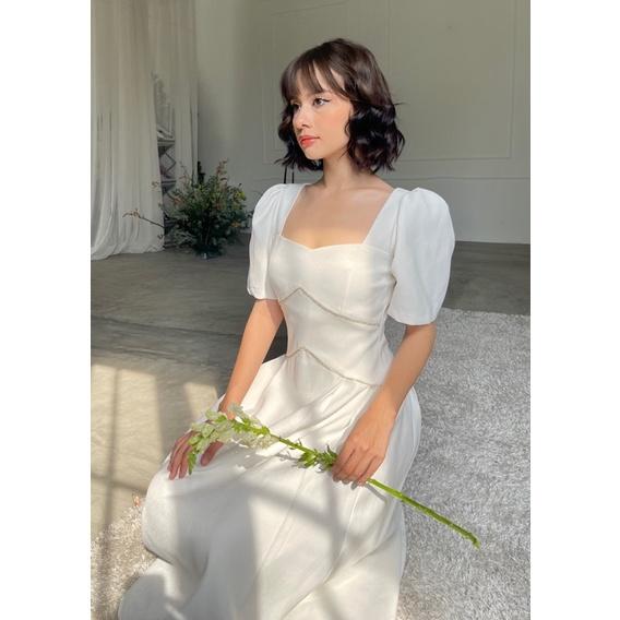 LALITA DRESS váy đá cổ vuông