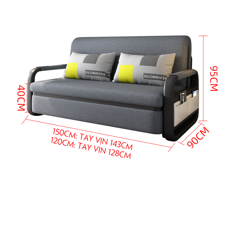 Giường Sofa Gấp Gọn Thành Ghế Sofa. Sofa Giường Đa Năng KT 1m28 x 1m9 Tặng Kèm 2 Gối