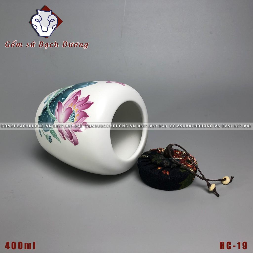 HŨ ĐỰNG TRÀ 400m bằng sứ AN TOÀN SỬ DỤNG- HC-19