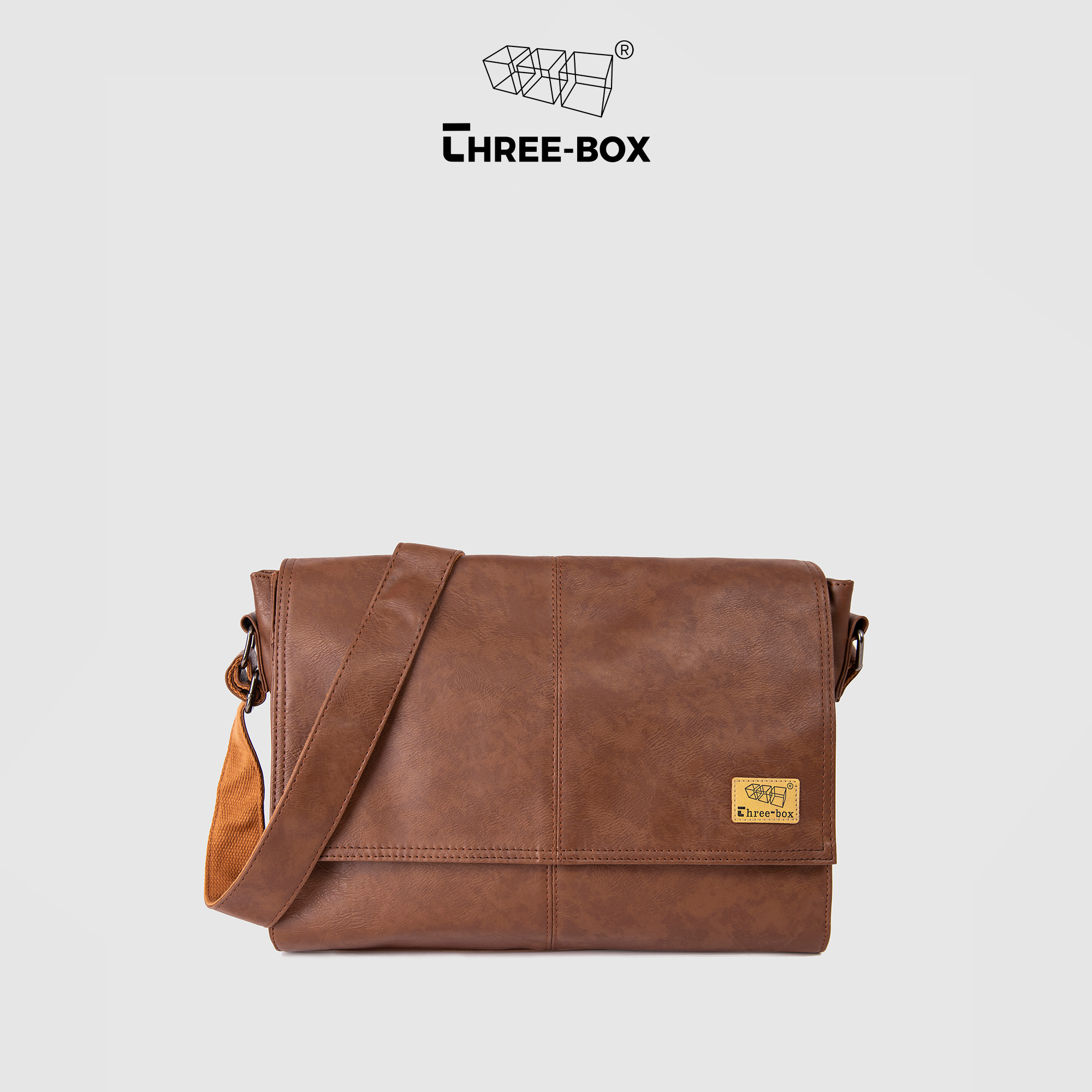 Túi da đeo chéo Three-Box chính hãng Unisex | MS7231