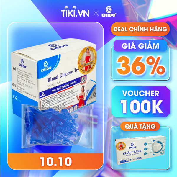 50 Que Thử và Kim Máy Đo Đường Huyết Tiểu Đường Chido