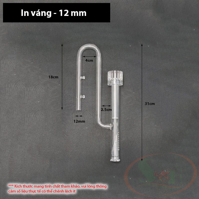 Ống in out thủy tinh mini 10, 12, 16 mm gắn bơm lọc thùng bể cá tép thủy sinh