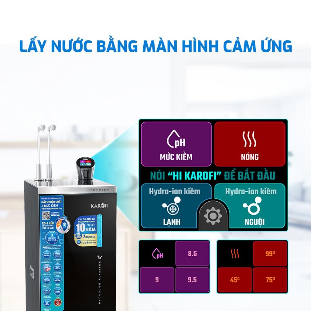Máy lọc nước Hydro-ion Kiềm Nóng Lạnh KAROFI S88 Promax - 12+1 lõi, Kiềm Điện phân kiềm trực tiếp - Hàng Chính Hãng