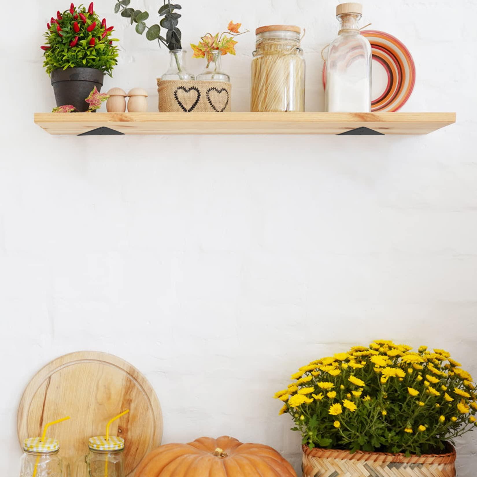 4 mảnh kệ nổi, giá treo tường hình tam giác vô hình, giá treo tường treo tường, giá treo tường kim loại mạnh mẽ cho kệ lưu trữ, kệ sách