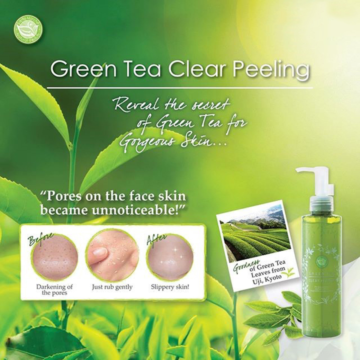 Gel Tẩy Tế Bào Da Chết Trà Xanh Nhật Bản Santa Marché Green Tea Clear Peeling, Làm Mờ Vết Sạm, Cung Cấp Vitamin C Làm Sáng Da,  Colagen Tăng Độ Đàn Hồi