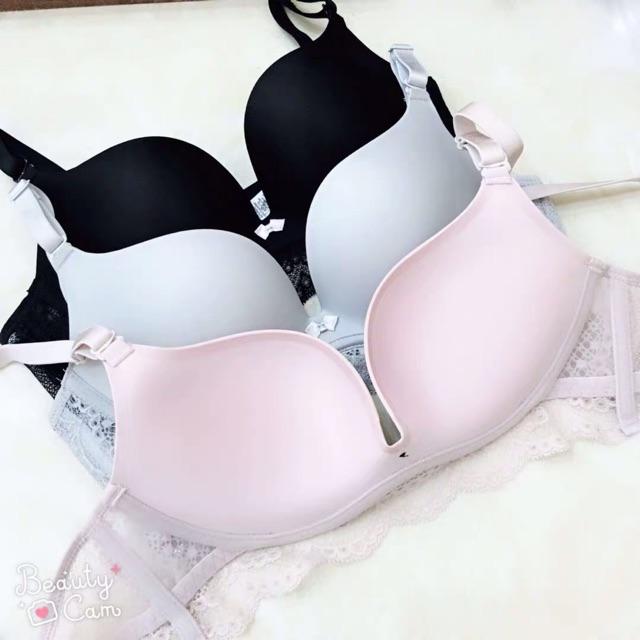 Áo Lót Trơn Không Gọng Pha Ren Nâng Ngực Sang Chảnh B081