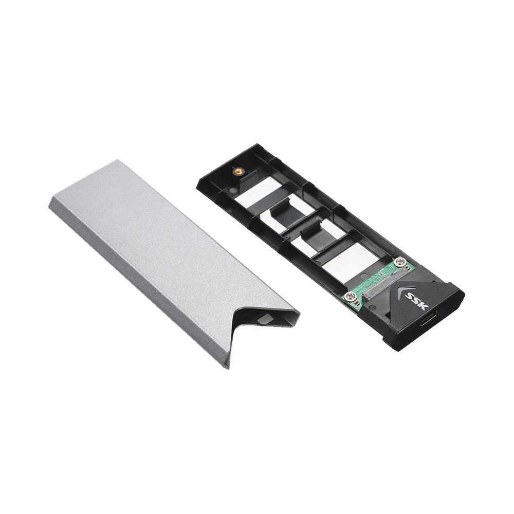 Box chuyển SSD M2 Sata sang ổ cứng di động SSK SHE-C320 chuẩn 3.0 - Hỗ trợ đến 5Gbps (xám)