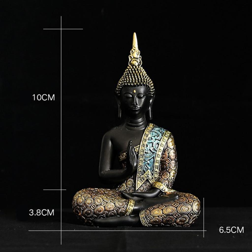 Thai Resin Buddha Meditating Statue Figurine Sculpture Ornaments  Office