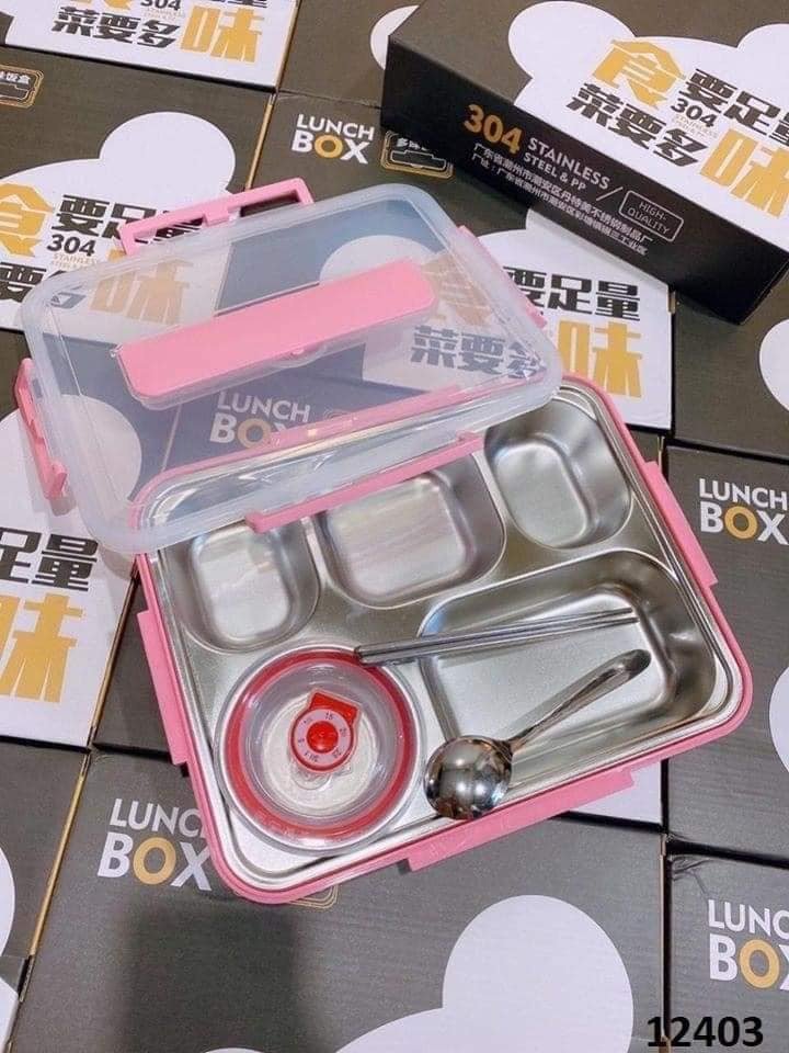 Hộp Đựng Cơm Inox Kèm Muỗng Đũa -