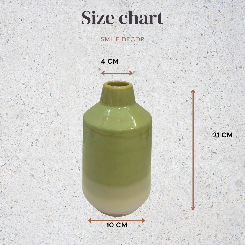 Bình cắm hoa gốm sứ Smile Decor men bóng phối màu xanh pastel nhẹ nhàng