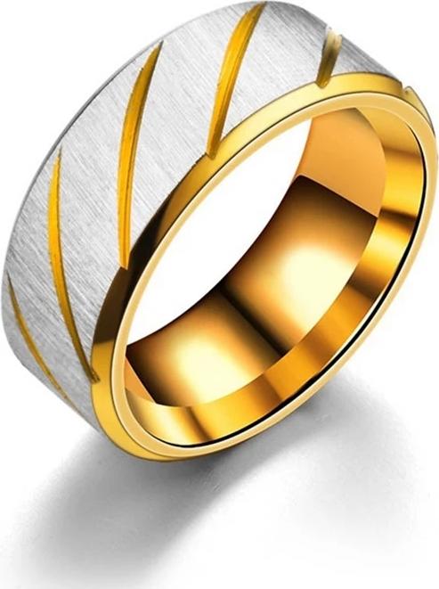 Nhẫn Thép Titan Nam Cá Tính Màu Vàng NN19