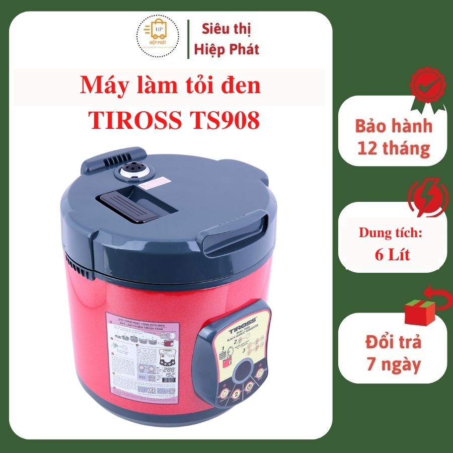 Máy làm tỏi đen Tiross TS908 dung tích 6 lít, khay chứa tỏi 3 tầng, thời gian lên men 8-12 ngày - Hàng chính hãng