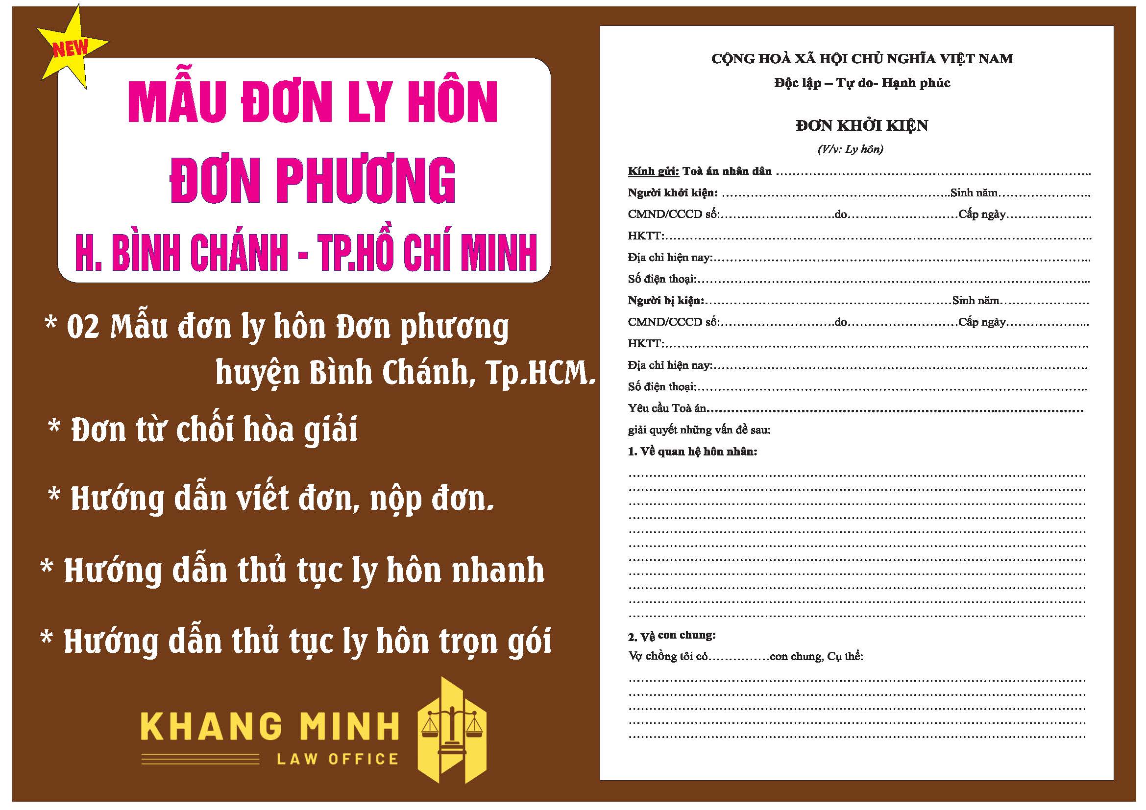 Thủ tục ly hôn đơn phương huyện Bình Chánh + Đơn ly hôn đơn phương+ Hướng dẫn