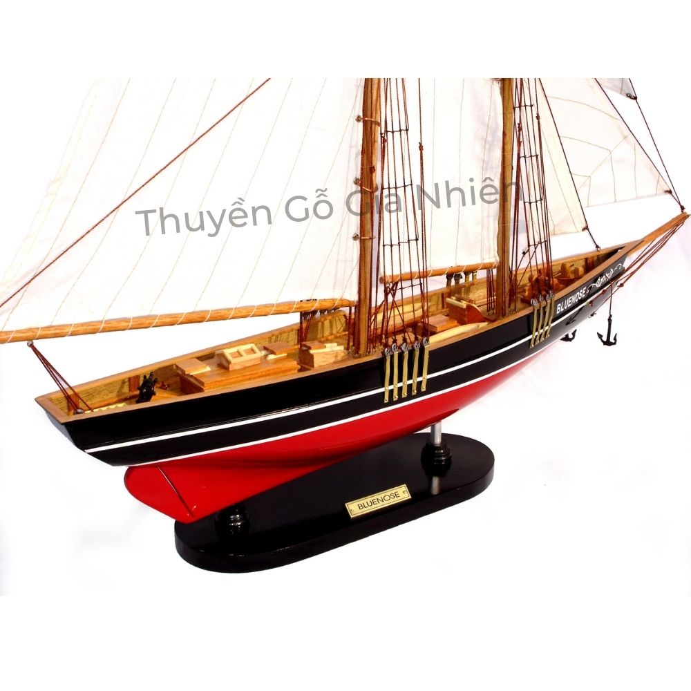 Mô Hình Thuyền Gỗ Phong Thủy Dạng Thuyền Buồm BLUENOSE PAINTED Chính Hãng Hàng Xuất Khẩu Chất Lượng Cao