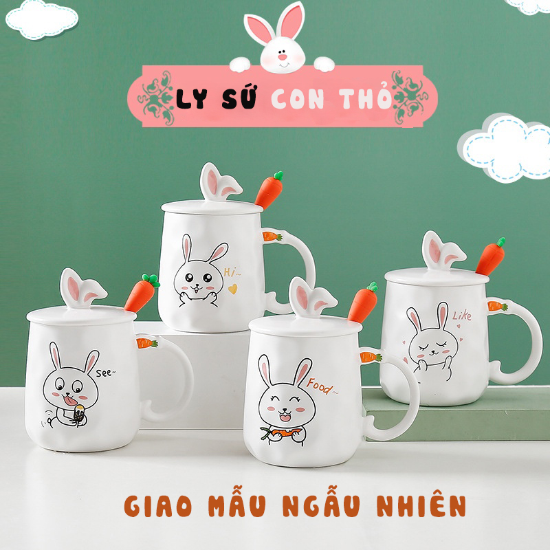 Ly Sứ Cao Cấp Hình Con Thỏ - 400ml