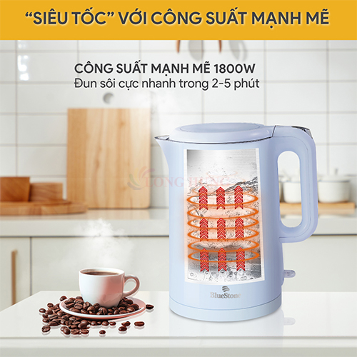 Bình đun siêu tốc Bluestone 1.5 lít KTB-3457 - Hàng chính hãng