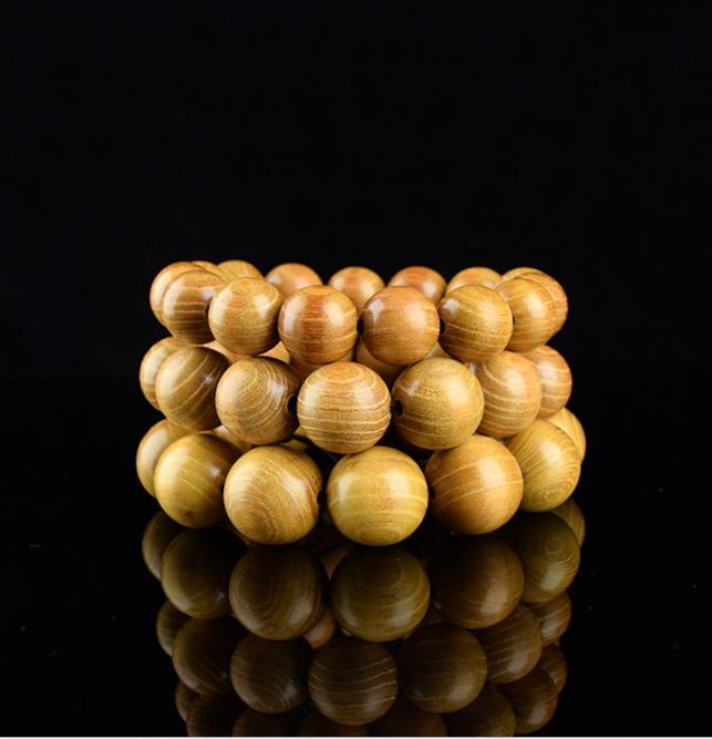 Vòng tay nam nữ gỗ đàn hương vàng 10-12 ly VG16