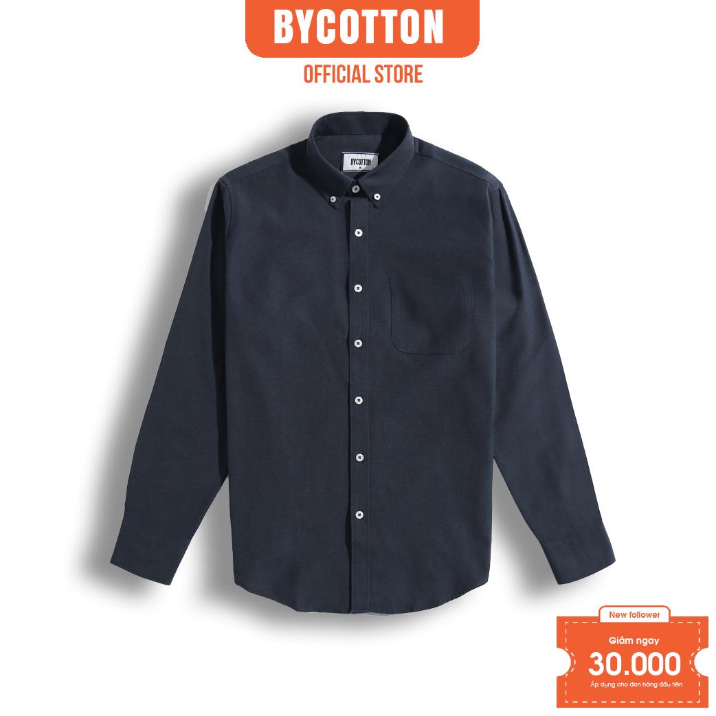 Áo Sơ Mi Nam Dài Tay Trơn BY COTTON 2212 Navy Oxford 2.0