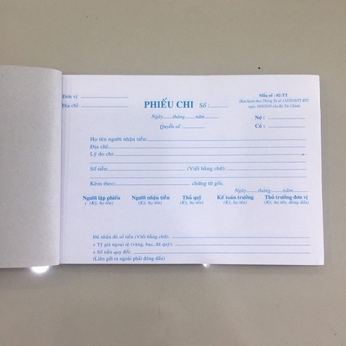 Combo 10 cuốn Phiếu chi 3 liên - 13 x 19cm
