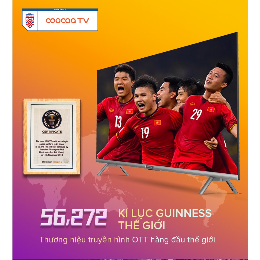 Google Tivi Coocaa 4K 65 Inch - 65Y72 Youtube Netfilx Smart TV Hàng chính hãng