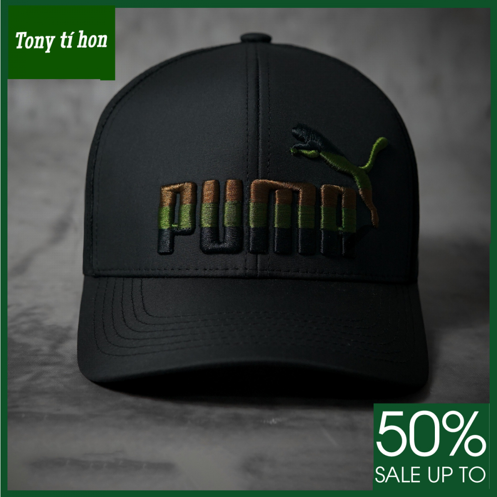 Tony tí hon - Mũ/nón kết lưỡi trai PM thêu nổi chữ báo sư tử thời trang nam nữ cao cấp - màu trắng