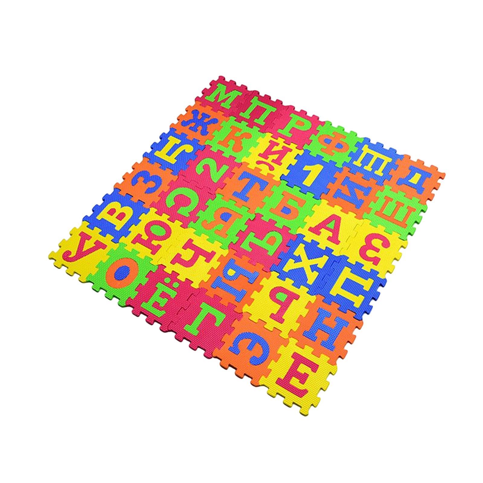 36 Pieces EVA Foam Mat Russian Alphabet Colorful Educational Toy Educational Baby Crawling Mat for Kindergarten Kids Children