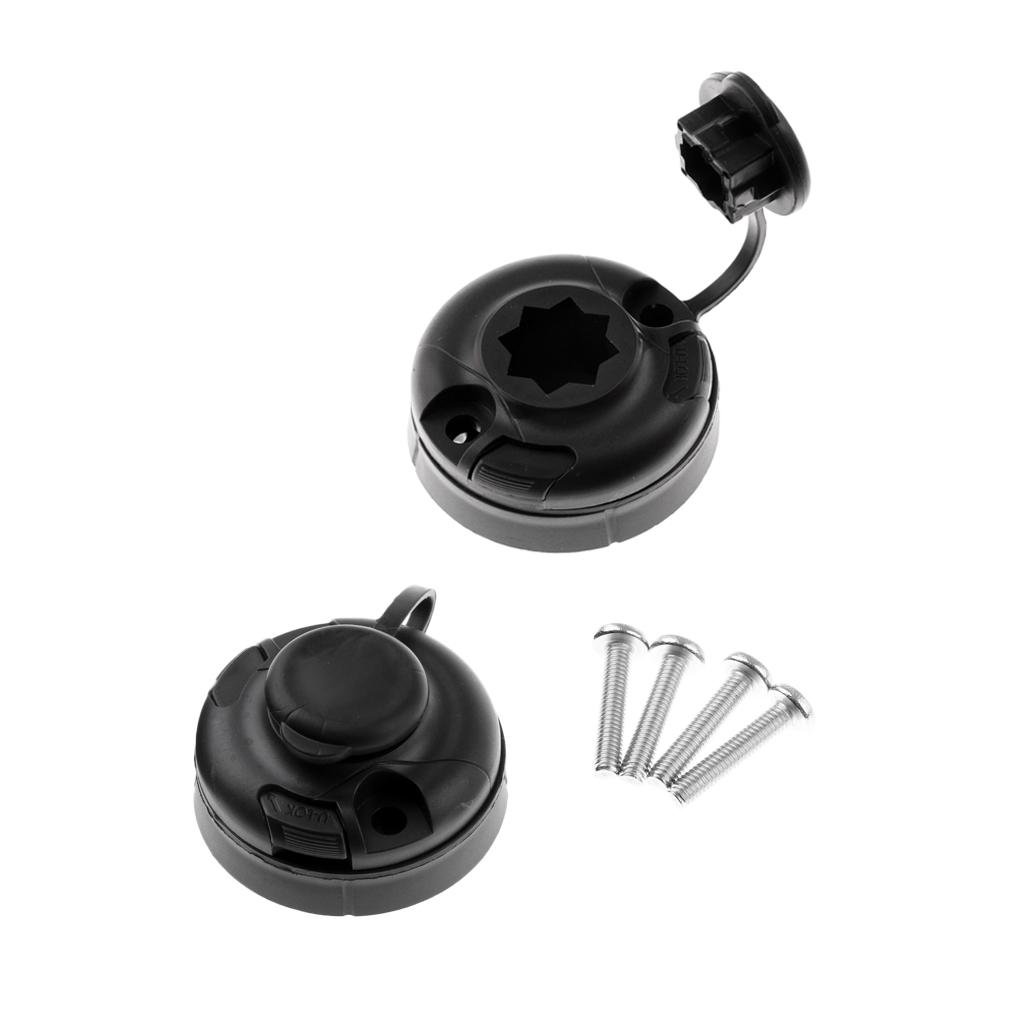 2pcs Kayak Boat Sea Fishing Rod Holder Round Mount Base Tackle Accessory