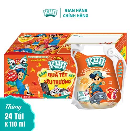 Kun sữa chua uống vị cam thùng 24 túi x 110ml