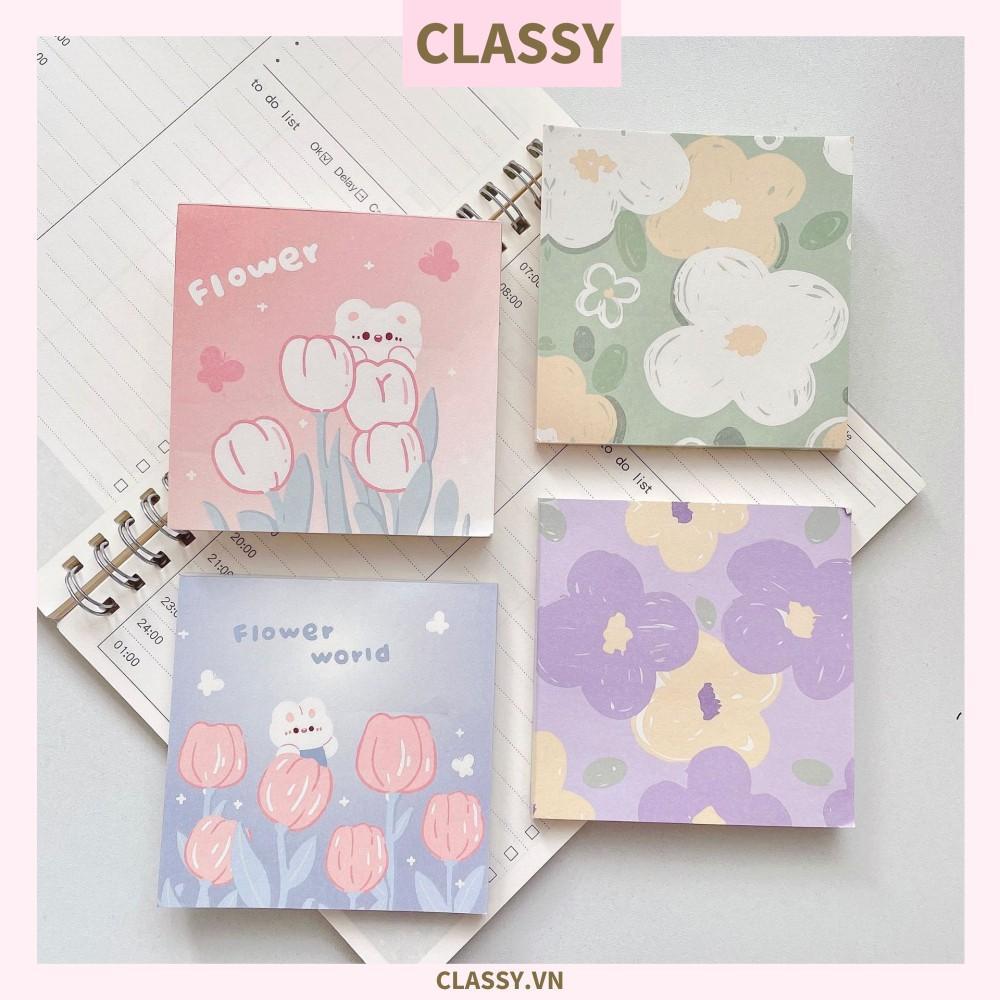 Giấy ghi chú, giấy note Classy họa tiết hoa phong cách hàn quốc PK1569