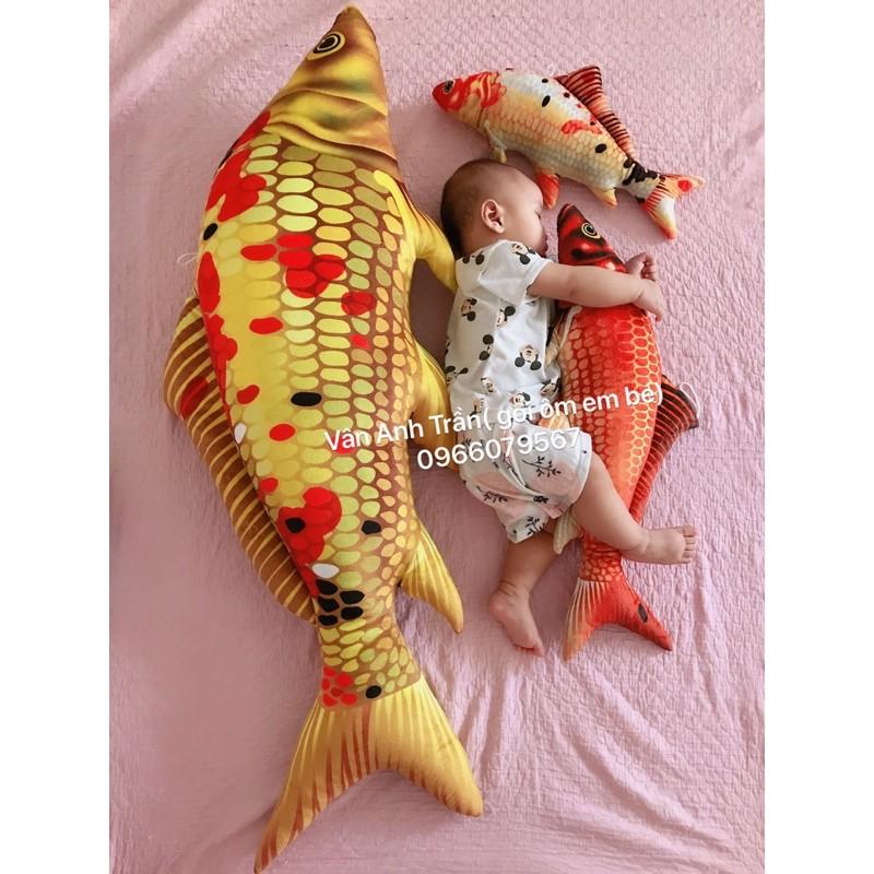 Cá chép 3d, Cá 3d, Gối ôm con cá 3d, gối cá chép size khổng lồ 1m2