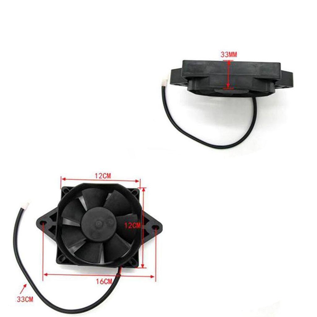 2 Pieces 12V Electric Engine Cooling Fan Radiator Motorcycle ATV 150-250cc