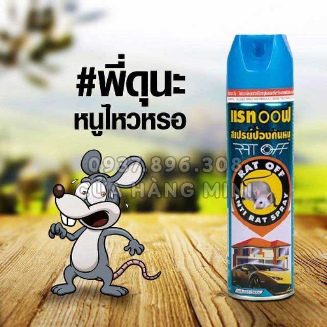 【NỘI ĐỊA THÁI】 Chai Bình Xịt Đuổi Chuột Rat Off - Anti Rat Spray Thái Lan (Có Tem Vàng)
