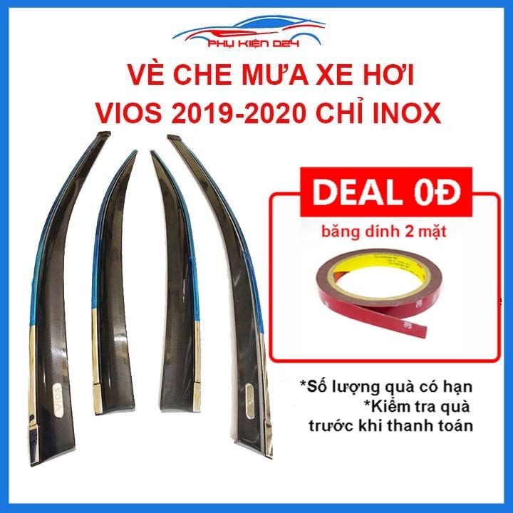 Vè mưa Vios 2019-2020 chỉ inox bảo vệ xe